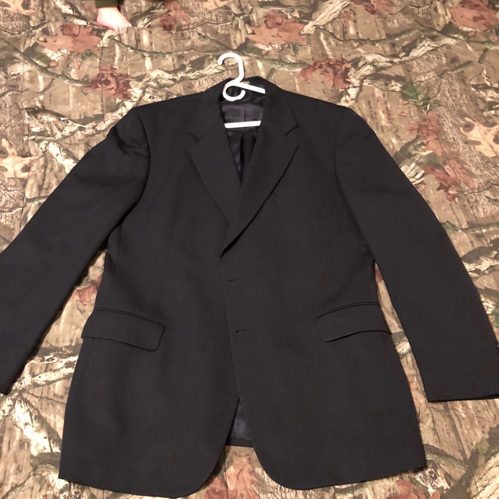 Men’s black suit coat
